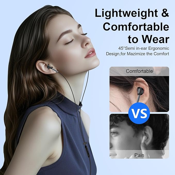 USB C Headphones Wired Earbuds for iPhone 17 Pro Max/Air/16e/16 Pro Max/16 Pro/16 Plus/16/15 Pro Max/15 Pro, Type C Earphones Wired Noise Canceling Ear Buds with Microphone for Samsung A17 A16 S25 S24