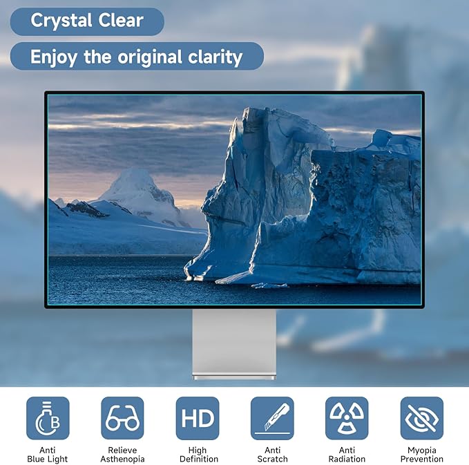 32 Inch 16:9 Monitor Blue Light Filter TV Screen Protector - Anti Glare Film Eye Protection Blue Light Blocking Screen Protector for 32” LCD, LED, OLED & QLED 4K HDTV with 16:9 Display
