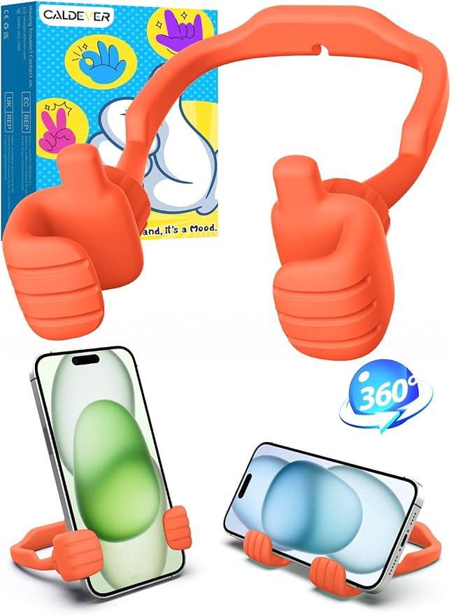 Valentines Gifts for Teens Boys Girls Cell Phone Stand: Upgrade Adjustable 1 Pack Thumbs Up Lazy Phone Holder for Desk Fun Birthday Gifts for Grandma Adults Husband from Wife