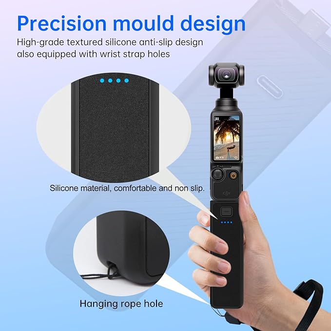 Suptig Handle Grip Battery Charger Battery Handle Built-in 5000mAh Battery Compatible for DJI Pocket 3, Xtra Muse Gopro, Insta 360, Akaso, Phone, Digital Camera
