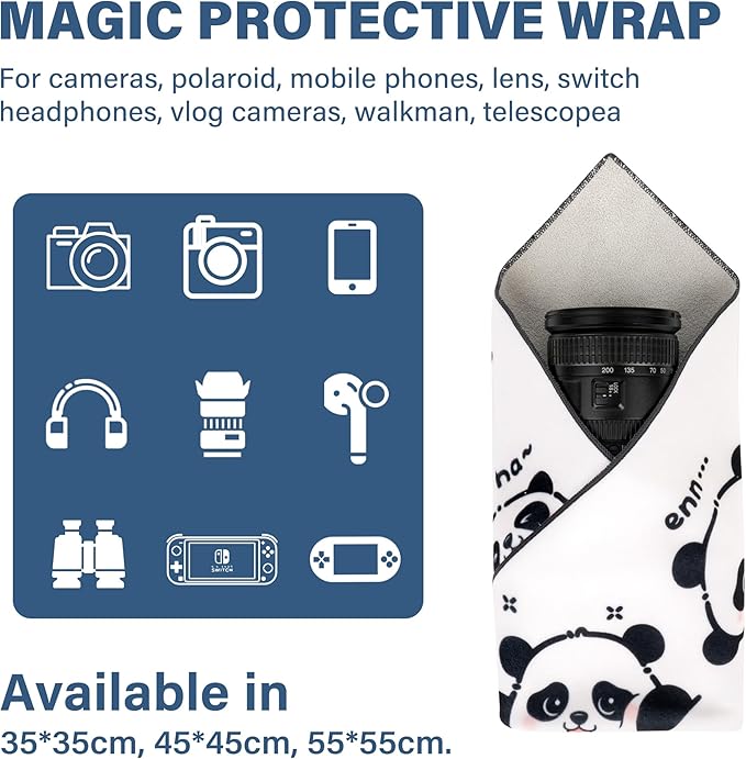 Walking Way Protective Wrap, Self-Adhesive Magic Cloth Camera Wrap, Storage Cloth, Anti-Scratch, Dustproof, Washable Lens Pouch for DSLR, Smartphones, Laptops, Cosmetic