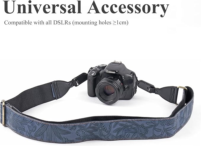QIELIZI Lifestyle Camera Strap,Vintage Adjustable Vintage Neck & Shoulder Strap for All DSLR Cameras