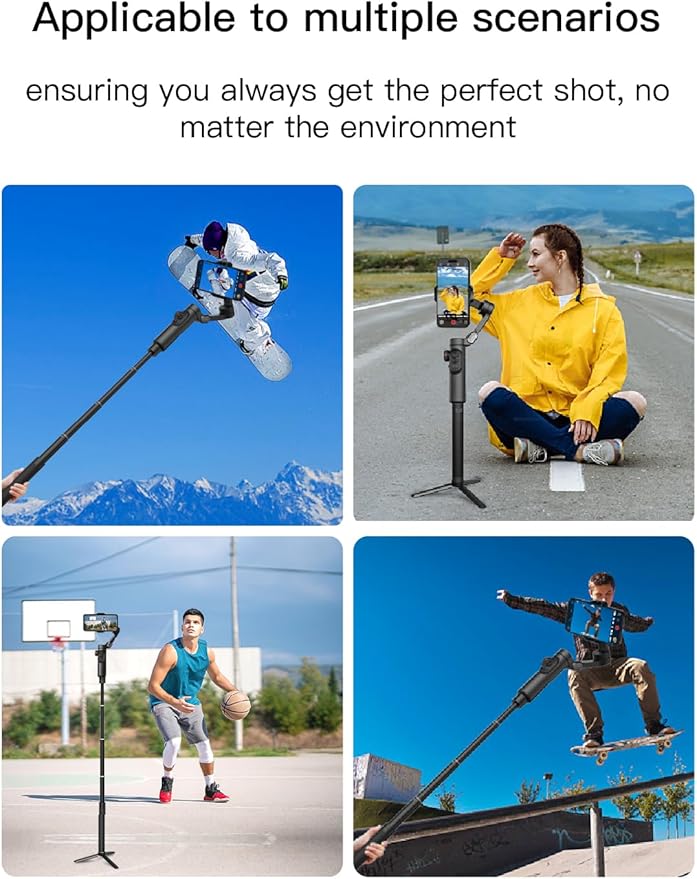AOCHUAN Gimbal Extension Rod, 29" Extension Pole for DSLR Cameras, Adjustable Selfie Stick with 1/4 Screw Interface, Compatible with a Range of Handheld Gimbal and Other Universal Interface Devices