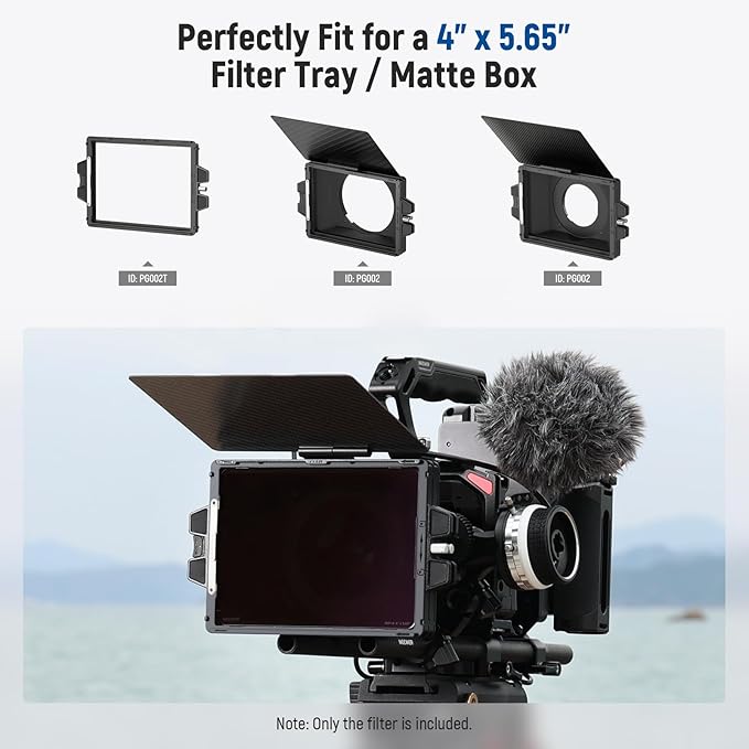 NEEWER ND1.8 (6 Stops) Square ND Filter, 4"x5.65" Dual Sided 30 Multi Nano Coated Cinema Neutral Density Filter for NEEWER Matte Box Compatible with Tilta Compatible with SmallRig