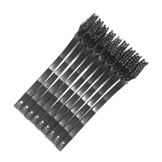 Lantee 10 Pcs Black 3 Row Conductive Fibers Bristles Plastic Handle Durable Anti Static ESD Safe Brushes for Cleaning PCB Board, Phone, Keyboard, Laptop, Freezer, Floor, Window, BGA Repair Soldering