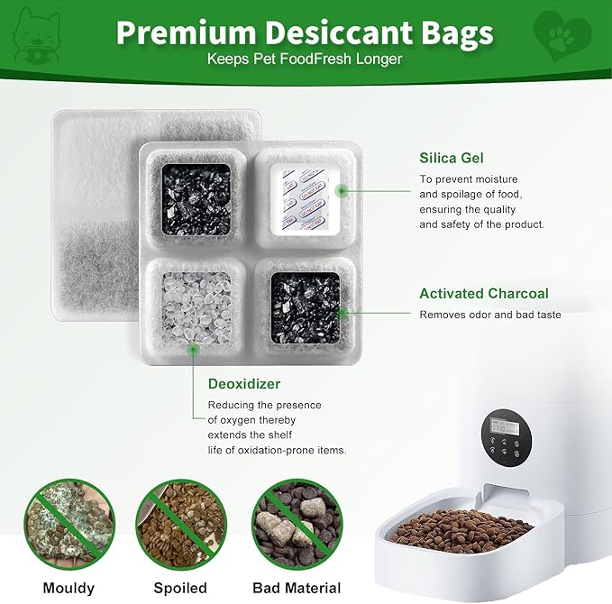 12-Pack Pet Food Desiccant Bag for Petlibro Automatic Cat Dog Feeders,Keep Cat Food Dog Food Dry and Fresh