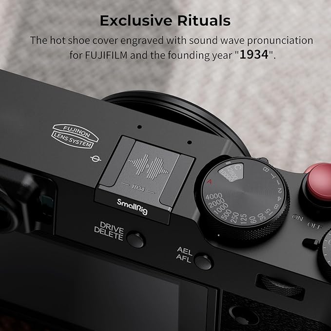 SmallRig Hot Shoe Cover for FUJIFILM X100VI X100V X-E5 X-T4 X-T50 X-T5 X-T30ii X-T3 X-E4 X-S20 X-S10 X-Pro3 X-H2s X-H2 GFX100S GFX100 II GFX50SII, Black