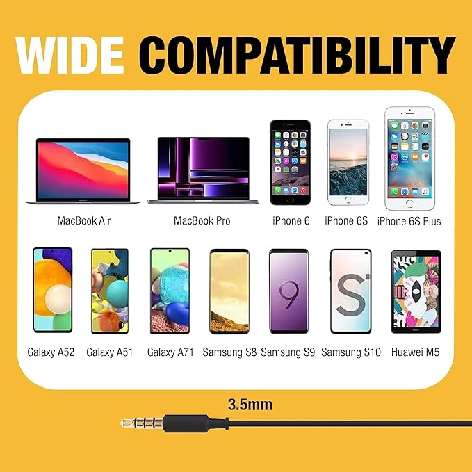 DEWALT Heavy Duty Wired Earphones with Microphone, Jobsite Earbuds Wired 3.5mm, Water-Resistant 3.5mm Earbuds with Mic, Connected Headphones for Outdoor Work