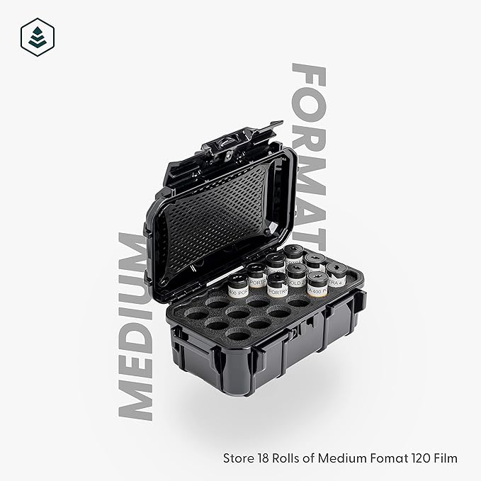 Evergreen 120mm Film Storage Case | Holds 18 Rolls of Medium Format Film | Waterproof, Crushproof, & Freezer Safe (Green)
