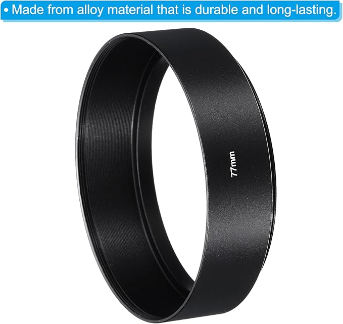 PATIKIL 77mm Lens Hood, Standard Focus Frosted Surface Anti-Reflective Inside Hood for Camera Lens, Black for Nikon, for Fujifilm, for Pentax, for Leica