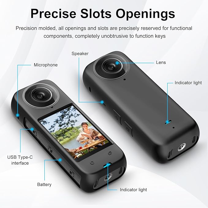 PULUZ Silicone Protective Case for Insta360 X4 with Lens Cap, Soft Camera Protective Cover and Standard Lens Guard for Insta 360 X4 Accessories(Black)