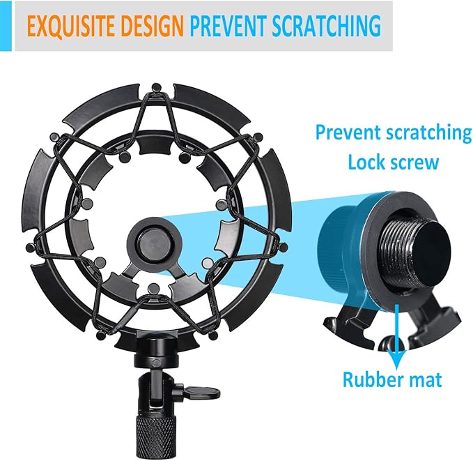 SM7B Shock Mount Reduces Vibration Noise Matching Mic Boom Arm Stand, Compatible for Shure SM7B Mic by YOUSHARES