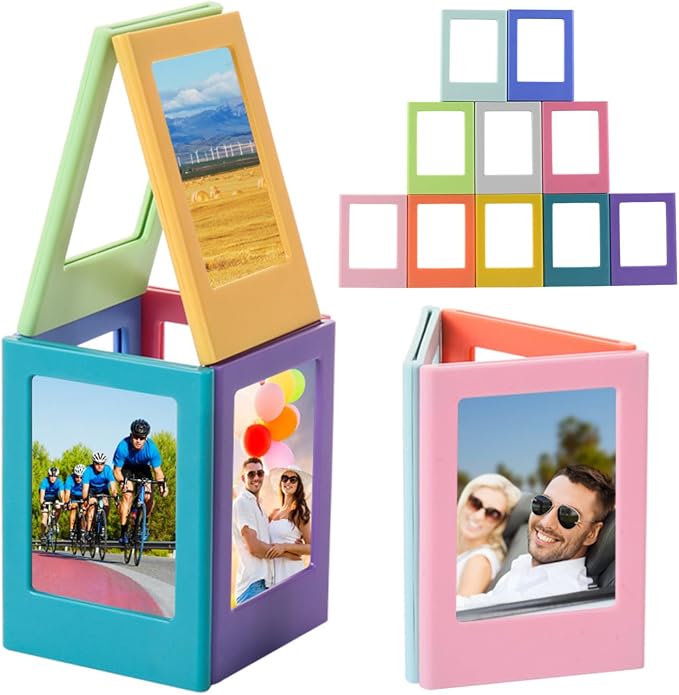 10 Pack Magnetic Picture Frame for Fujifilm Instax Mini Film, 2x3 inch Mini Picture Frame for Refrigerator Polaroid Photo Frame Magnets Photo Holder for Fridge DIY Collage Magnet for Office/Home