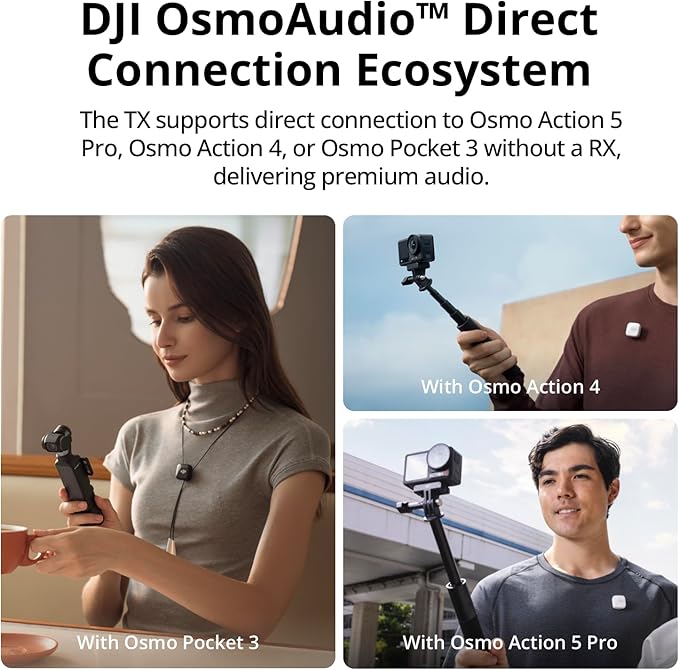 DJI Mic Mini (2 TX + 1 RX + Charging Case) Wireless Lavalier Microphone, Ultralight, 48-Hour Battery Bundle with 2 YR CPS Enhanced Protection Pack, 2 x Deco Gear Lapel Microphone and 7" EVA Case