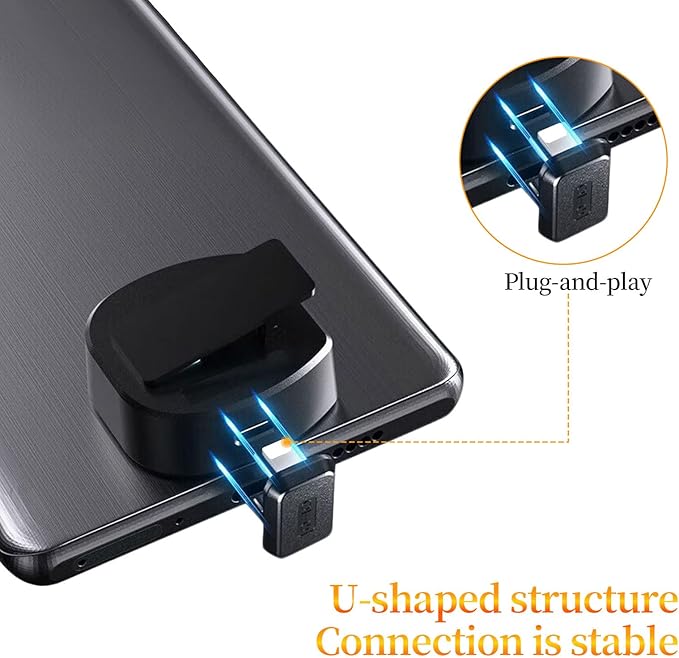 U Shape Microphone Lighting OTG Adapter Converter Compatible with DJI Mic 3 Mic 2 and DJI Mic mini and Other Wireless Microphones for iPhone 14 13 12 11 8 XS (No Charging Function)