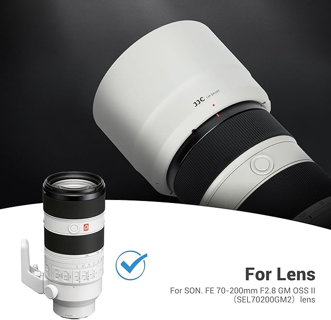 JJC ALC-SH167 Bayonet Reversible Lens Hood Shade for Sony FE 70-200mm F2.8 GM OSS II Lens SEL70200GM2, Replaces Sony ALC-SH167 Lens Hood, Allows to Attach 77mm Filter & Lens Cap