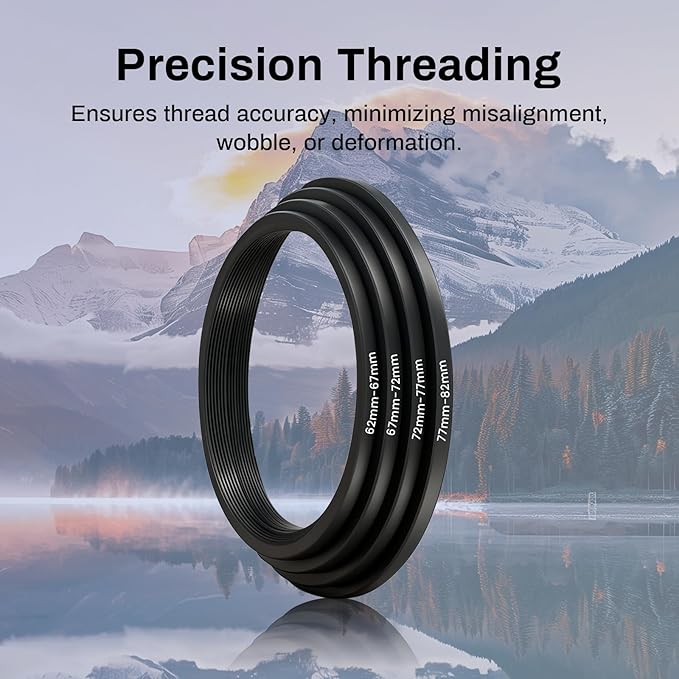 39mm to 49mm Lens Filter Adapter Ring, Metal Step Up Ring Adapter Filter Stepping Rings Fits 39mm Lens to 49mm DSLR/Digital Cameras & UV/CPL/ND Filters