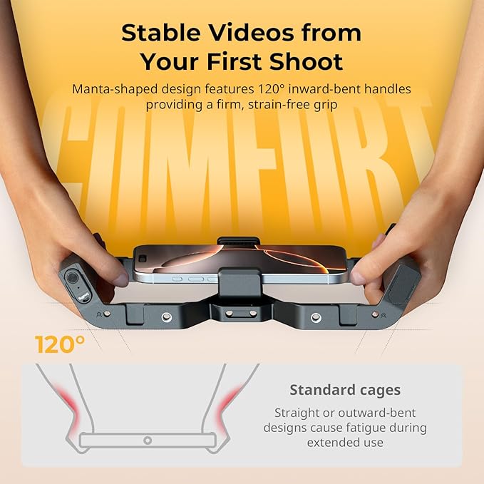 SmallRig IG-02 Wireless Control Universal Phone Cage for Short Video Starters, Dual Handgrip Smartphone Video Rig with Cold Shoe Mount, for iPhone 17 16 & Android, for Creators Vlogging-5356