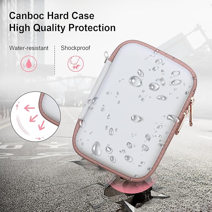 Canboc Carrying Case for KODAK Mini 2 Retro 4PASS Portable Photo Printer/KODAK Mini Shot 2 Retro 4PASS 2-in-1 Instant Digital Camera, Mesh Bag fits Photo Paper and Cable, White