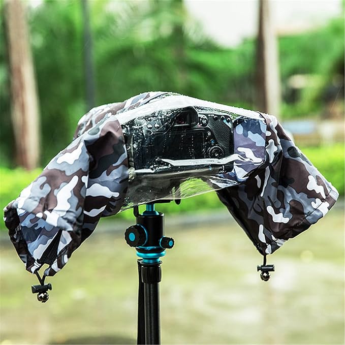 Camera Rain Cover Sleeve Gear Camo for Canon EOS R5 Mark II R10 R7 R6 R Rp Rebel T7 T8i T7i 90D 80D 4000D SL3 SX70 Nikon Z7II Z6II Z5 D780 D850 D7500 D5600 D3500 Coolpix P1100 P1000 P950