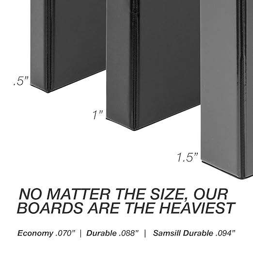 Samsill Durable 1.5 inch 3 Ring Binder, Made in USA, D Ring Binder, FSC 100% Recycled Chipboard, Red