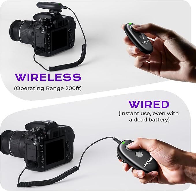 for Sony Camera Rechargeable Remote Shutter Release - AODELAN Wireless & Wired Remote Control for Sony A7 IV, A7R V, A7S III, A9 III, FX3, FX2,A1, A1 II, RX100 VI, RX10 IV, A7RIVA, A7RIIIA, A9 II