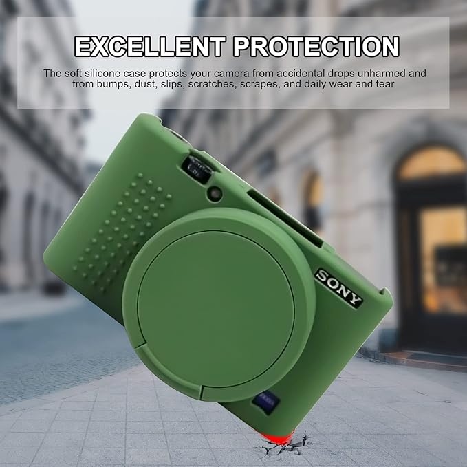 Easy Hood Camera Case for Sony RX100 VII, Soft Silicone Protective Cover Protector Skin Removable Lens Cover for Sony DSC-RX100 VII DSC-RX100M7 Digital Camera (Green)