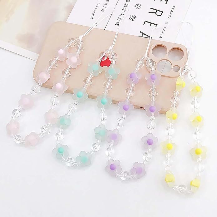 Beaded Phone Charm Lanyard Strap Girly Style Fixed Beads Pearl Lanyards