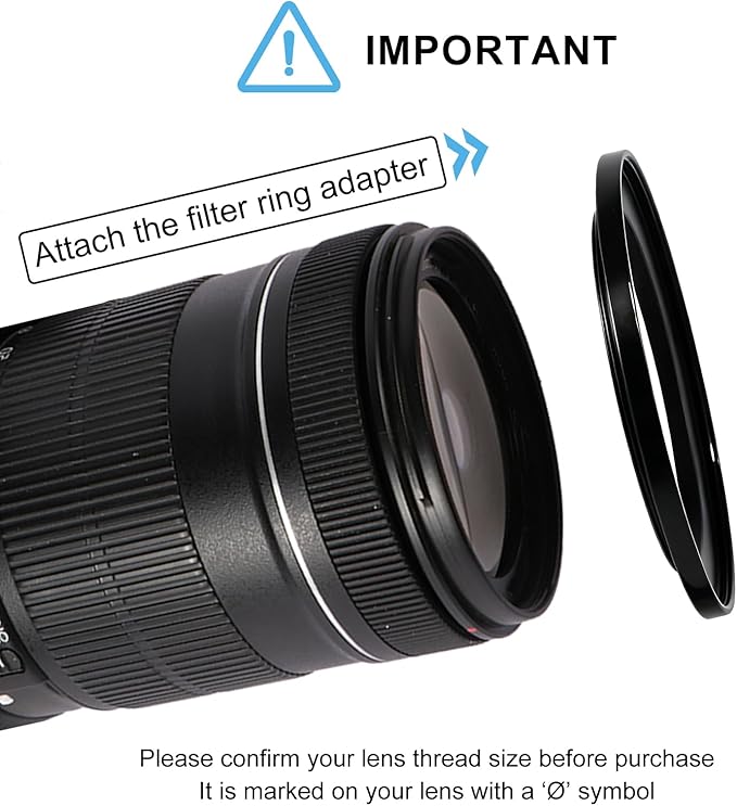 Camkix 67-82mm (2 Pcs) Step-Up Filter Ring Adapter, 67mm to 82mm - Set of Stepup Rings for 67mm Lens - Install 82mm ND CPL UV Lens Filter - Camera Lens Adapter 67-82mm - Accessories Photography