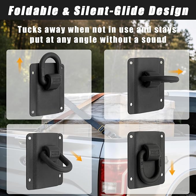Heavy Duty Truck Tie Down Anchors Fit for 2015-2025 Ford F150 F250 F350 & Raptor 2026, 4 Pack Truck Trailer Bed Tie Downs Replaces FL3Z-99000A64-B & FL3Z-9928408-AB