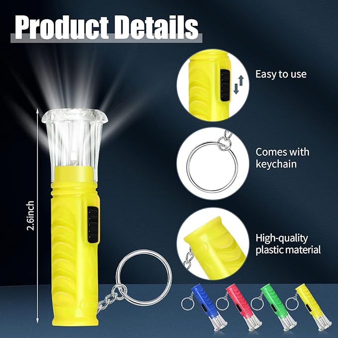 Geelin 200 Pcs Mini Flashlight Keychain 6 Colors Flashlight Small LED Torch Keyring for Hiking Camping Party Favors Travel Night Reading Dog Walking Goody Bag Stuffers