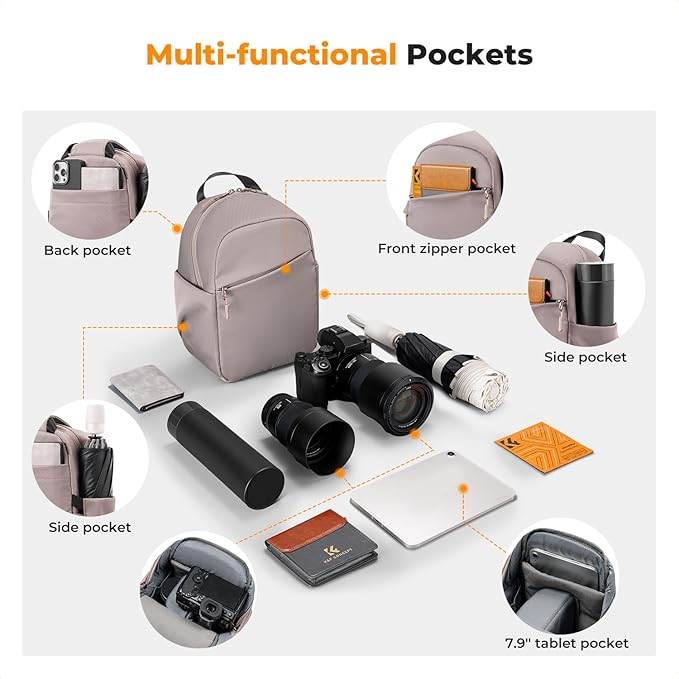 K&F CONCEPT Small Camera Bag for Photographer, Camera Sling Crossbody bag for DSLR/SLR/Mirrorless Camera, Compact Camera Case for Men and Women