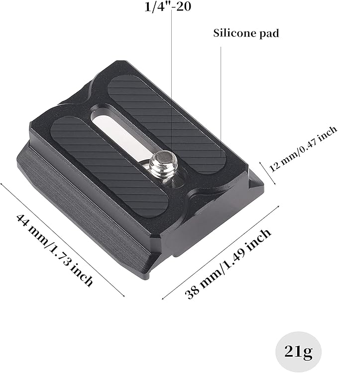 Fotga RS Upper Camera Quick Release Plate for DJI Ronin RS3 / RS 3 Mini/RS 3 Pro/RS 2 / RSC 2 / RS 4 / RS 4 Pro/RS 4 Mini Gimbal Stabilizer DSLR Mirrorless Camera Compatible Arca Swiss Tripod