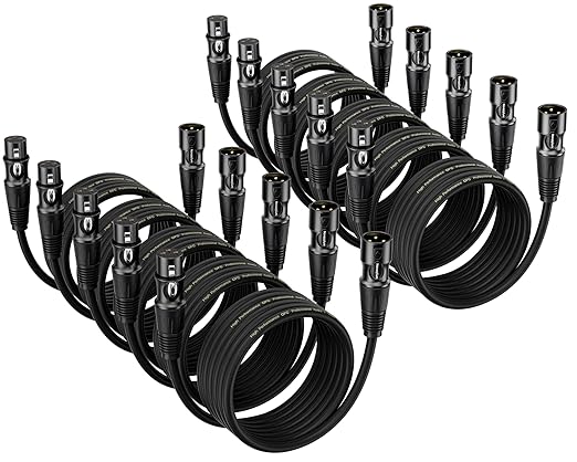 XLR Cables 3 Ft 10 Packs - Male to Female Microphone Cable with 3-Pin Balanced Shielded XLR Speaker Cables Mic Cable