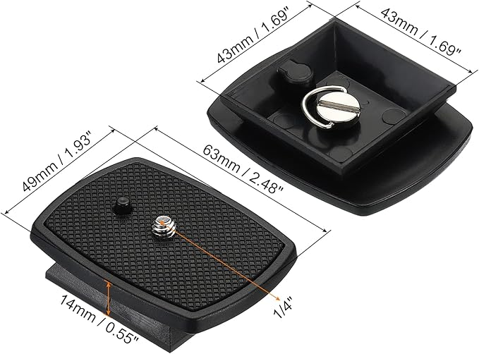 PATIKIL Tripod Quick Release Plate, 43mm Camera Tripod Adapter Mount Parts Replacement Mounting Plate for Tripod Model 1, Black