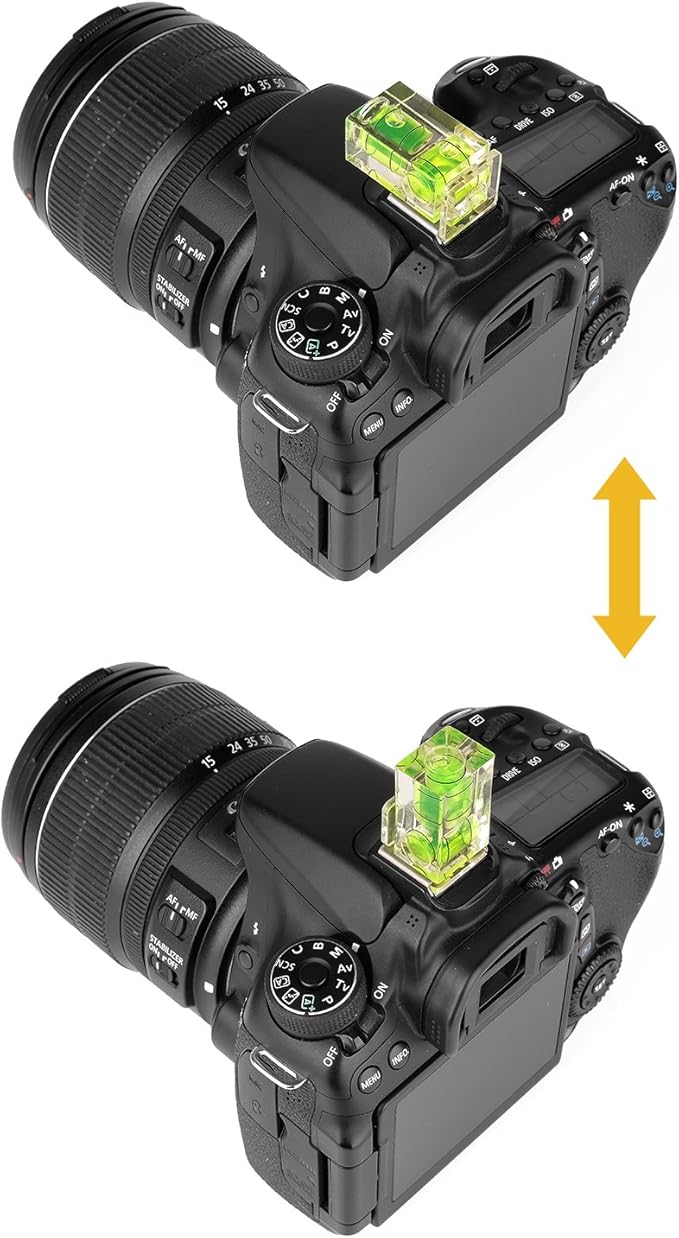 Hot Shoe Level, 4Pack ChromLives Shoe Bubble Level Camera Hot Shoe Cover 2 Axis Bubble Spirit Level Compatible with DSLR Film Camera Canon Nikon Olympus,Combo Pack - 2 Axis and 1 Axis