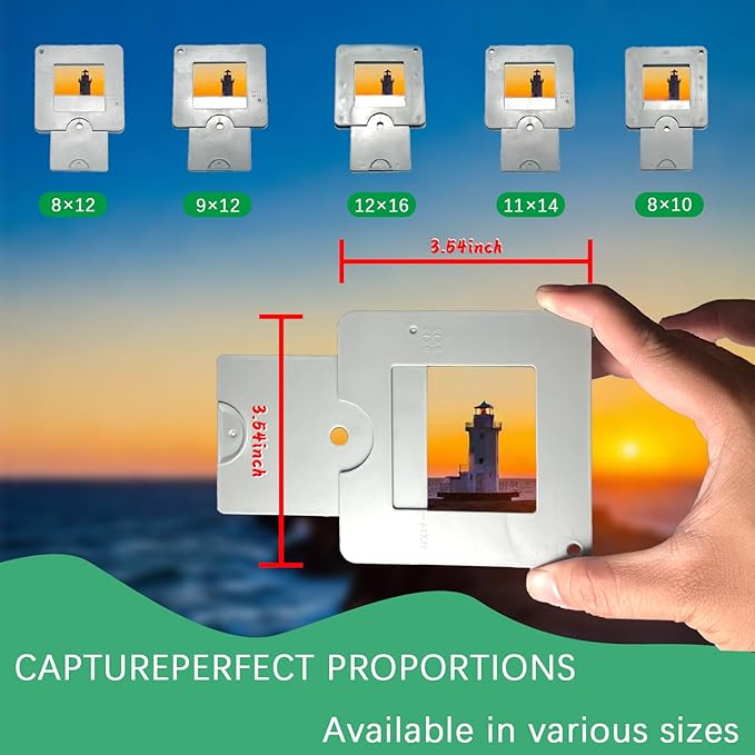 View Finder with Sliding Mechanism and Color Isolation: Essential Tools for Artists, Photographers, Painters, Durable ABS Plastic for Accurate Composition and Creative Exploration (2 Pack)