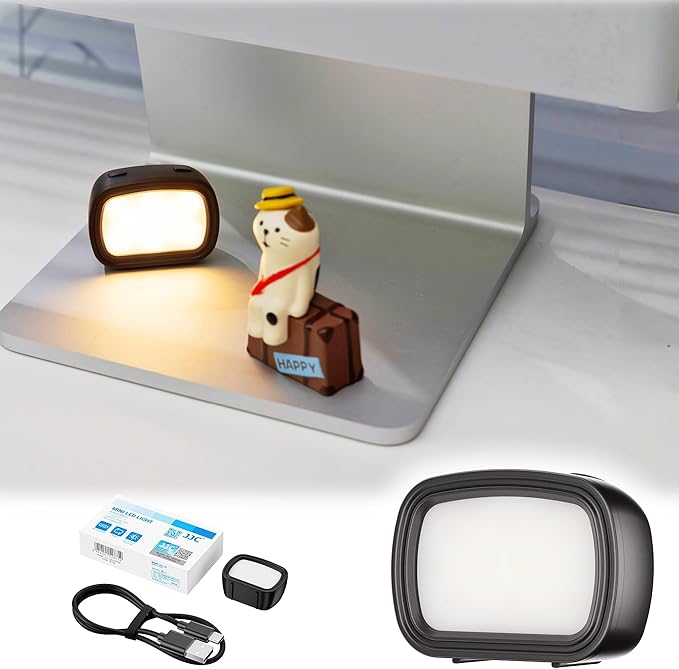 JJC Magnetic Fill Light, Tiny Lights for Hand Craft DIY Miniature and 3D Printed Model Doll House, Rechargeable LED Video Light, 3 Color Modes/Brightness Adjustable, Compact Lightweight Individual