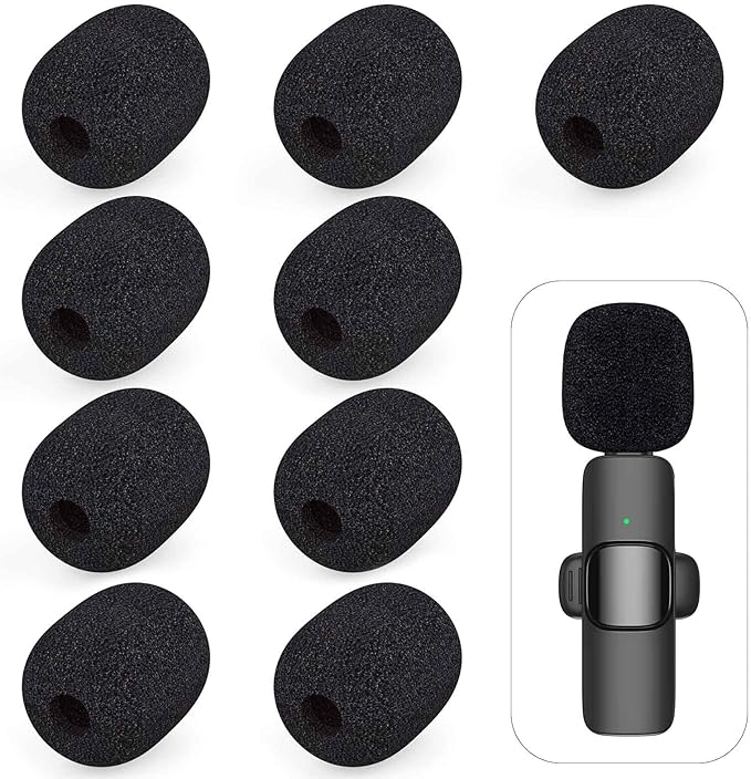 9 Pcs Mini Wireless Foam Microphone, Lavalier Microphone Sponge Mini Foam Cover Set to Reduce Plosive and Better Highlight the Vocals, Washable and Windproof Wind Screen