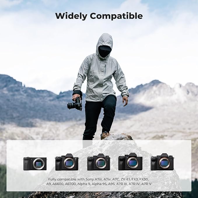 K&F CONCEPT NP-FZ100 2280mAH Battery and Dual Slot Charger Set for Sony A7iii, A7iv, A7C, A6700, A6600, ZV-E1, ZV-E10ii, FX3, FX30, A9, Alpha 9, Alpha 9S, A9S, A7R3, A7R4 Camera Batteries