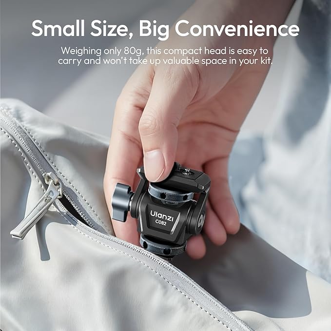 ULANZI CO82 Camera Monitor Mount with Cold Shoe, Universal 1/4" Mount for 5" & 7" Camera Field Monitor, Bouncy Locating Pins, Anti-Twist Swivel 360° and Tilt 180° Angle Adjustable Holder