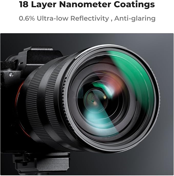 K&F CONCEPT 52mm MC UV Lens Protection Filter with Lens Cap Cleaning Cloth Optical Glass Ultra Slim 18 Multi-Layer Coatings Camera Lens UV Filter (K-Series)
