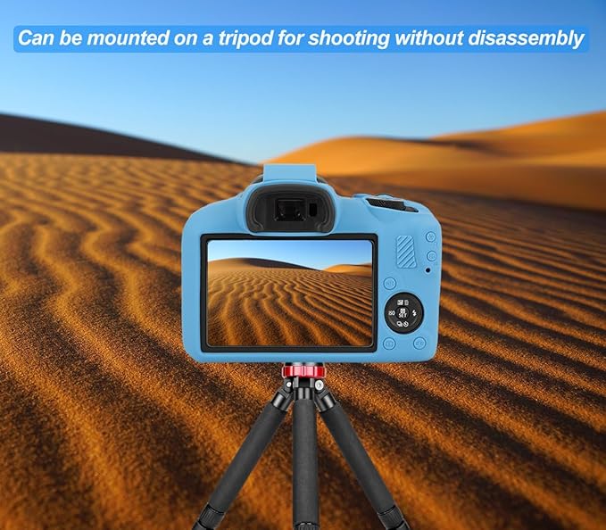 Pocoukate Case for Canon EOS R100 Camera, Soft Silicone Protective Cover Skin with EOS R100 Screen Protector Accessories for Canon EOS R100 Mirrorless Camera Silicone Case - Blue