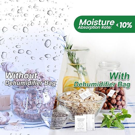 Ink-Free Silica Gel Packets 0.25g, 600 Pack Moisture Absorbers for Storage, Food Safe Humidity Packs, Non-Toxic Desiccant Bags for Food, Tools & Electronics