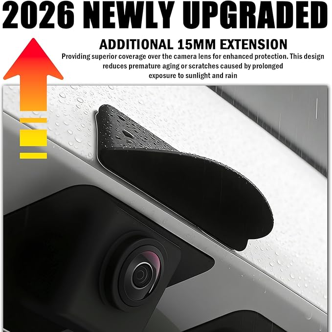 Silicone Car Backup Camera Rain Shield,Self-Adhesive Rear View Backup Camera Cover with Extended Design for Clear Reverse View,Universal Reverse Cameras for Car Rain Cover
