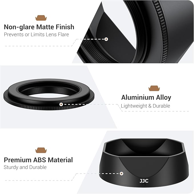 JJC Magnetic Lens Hood Shade for Fujifilm XF 23mm f2.8 R WR Lens on X-E5 XE5 Mirrorless Camera, for Fuji XF 27mm f2.8 R WR, XF27mm f/2.8 Lenses, Not Affect to Use 39mm Filter or Cap, Silver
