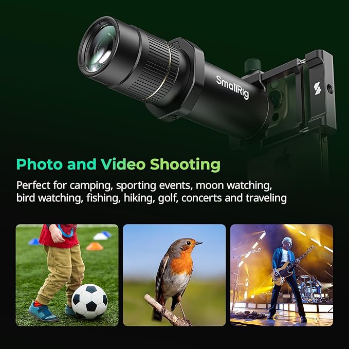 Bundle: SmallRig 1.55XT Anamorphic Lens for Phone 3578B+ SmallRig 8X Telephoto Lens for Mobile Phone (T-Mount) 4737