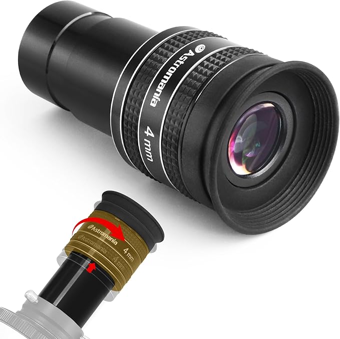 Astromania Telescope Eyepiece 4mm, Wide Angle 58 Degree Apparent Field Planetary Eyepiece for 1.25 inch Astronomy Telescope & Filter, Fully Multi-Coated Telescope Accessory for Planetary Observation