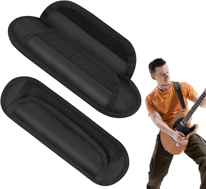 MoMbod 2Pcs Shoulder Strap Pad Universal Shoulder Relief Pad Black Decompression Air Cushions for Laptop Bag, Guitar, Safety Belt, Camera, Tactical Bag Strap (Black)