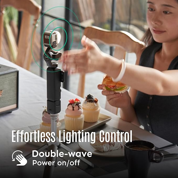 Harlowe Atom 2 Pocket Duo Kit - Mini Magnetic Camera Light 2W - Type-C Rechargeable Motion-Sensor Fill Light for Vlogging - Portable LED Kit with Diffuser & Accessories, Indoor & Outdoor Use